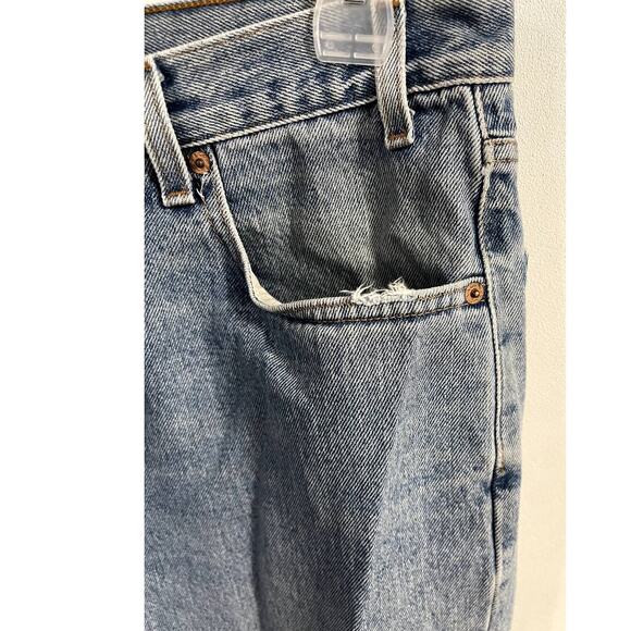 Vintage 90s Men's Light Blue Levi's 550 Straight Leg Denim Jeans 36x30 - Picture 3 of 6